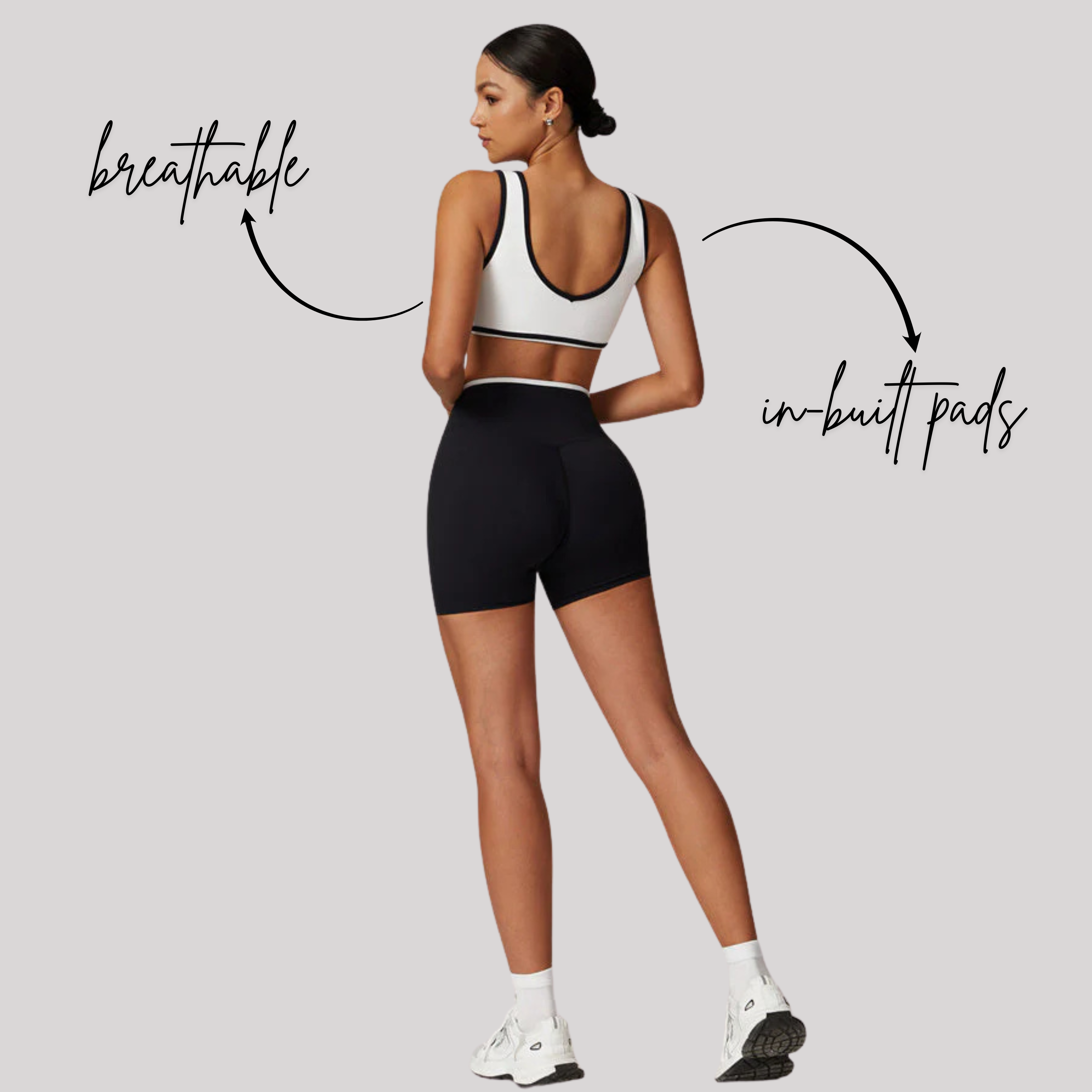 Flex Support Bra | White with Stripes