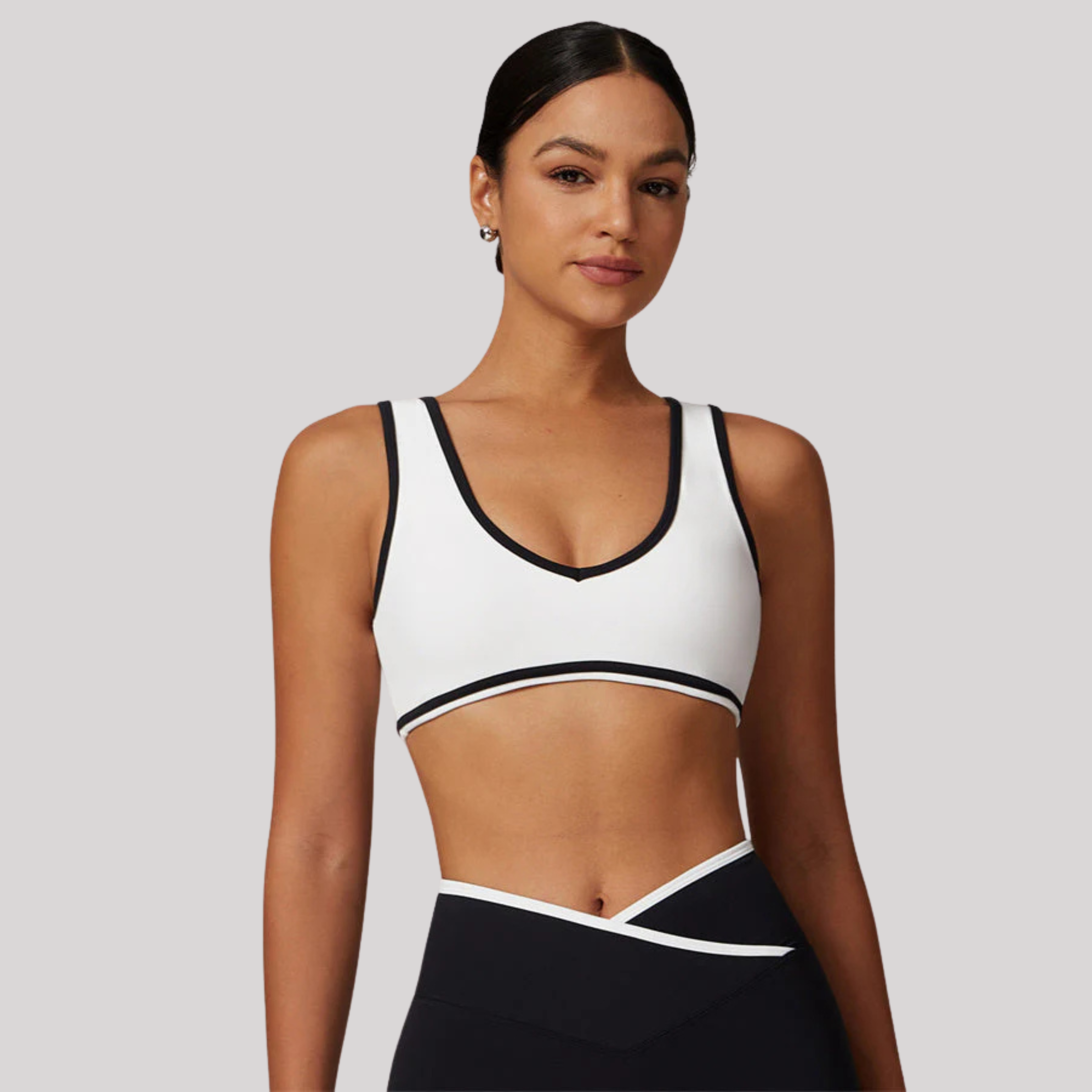Flex Support Bra | White with Stripes