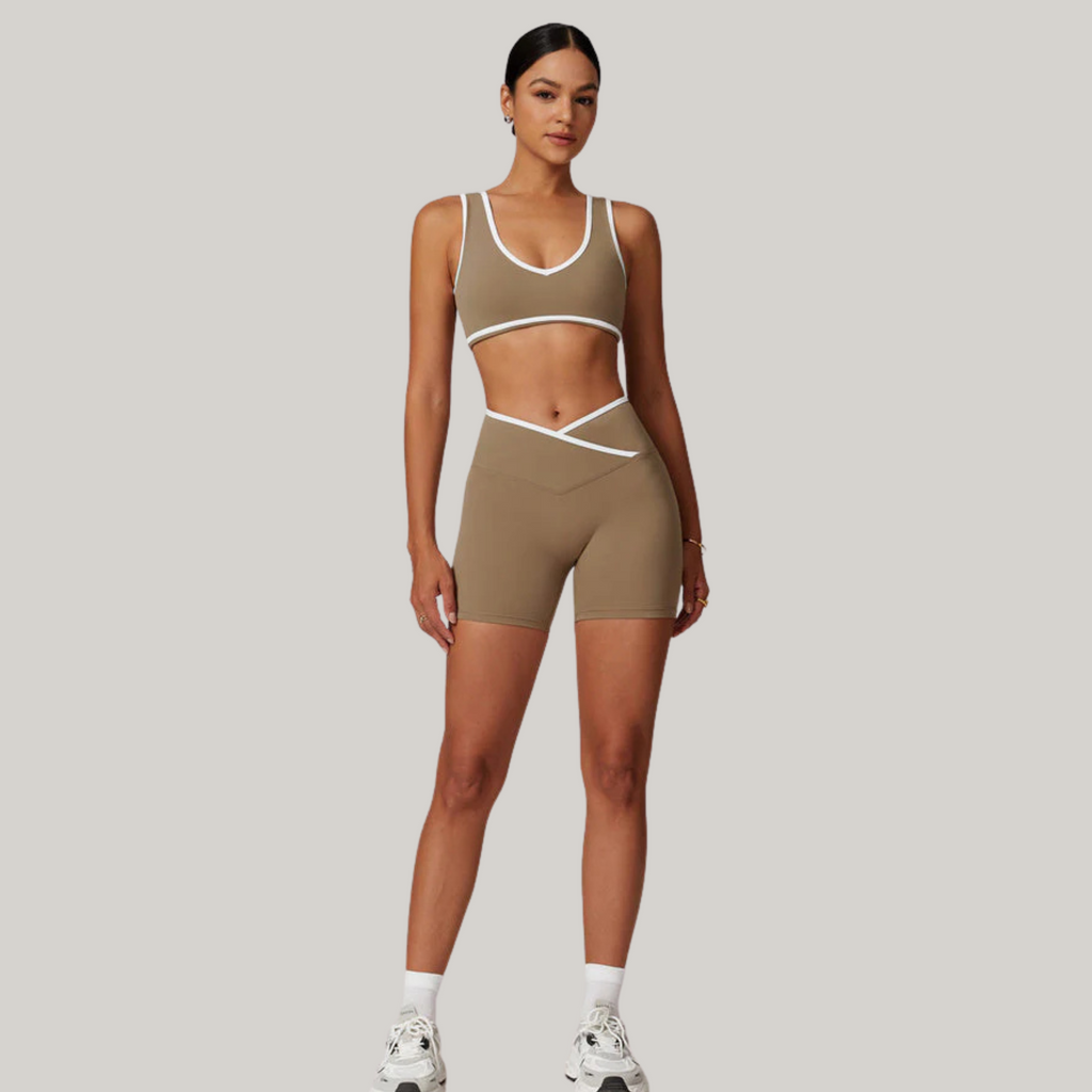 Flex Support Bra | Brown with Stripes