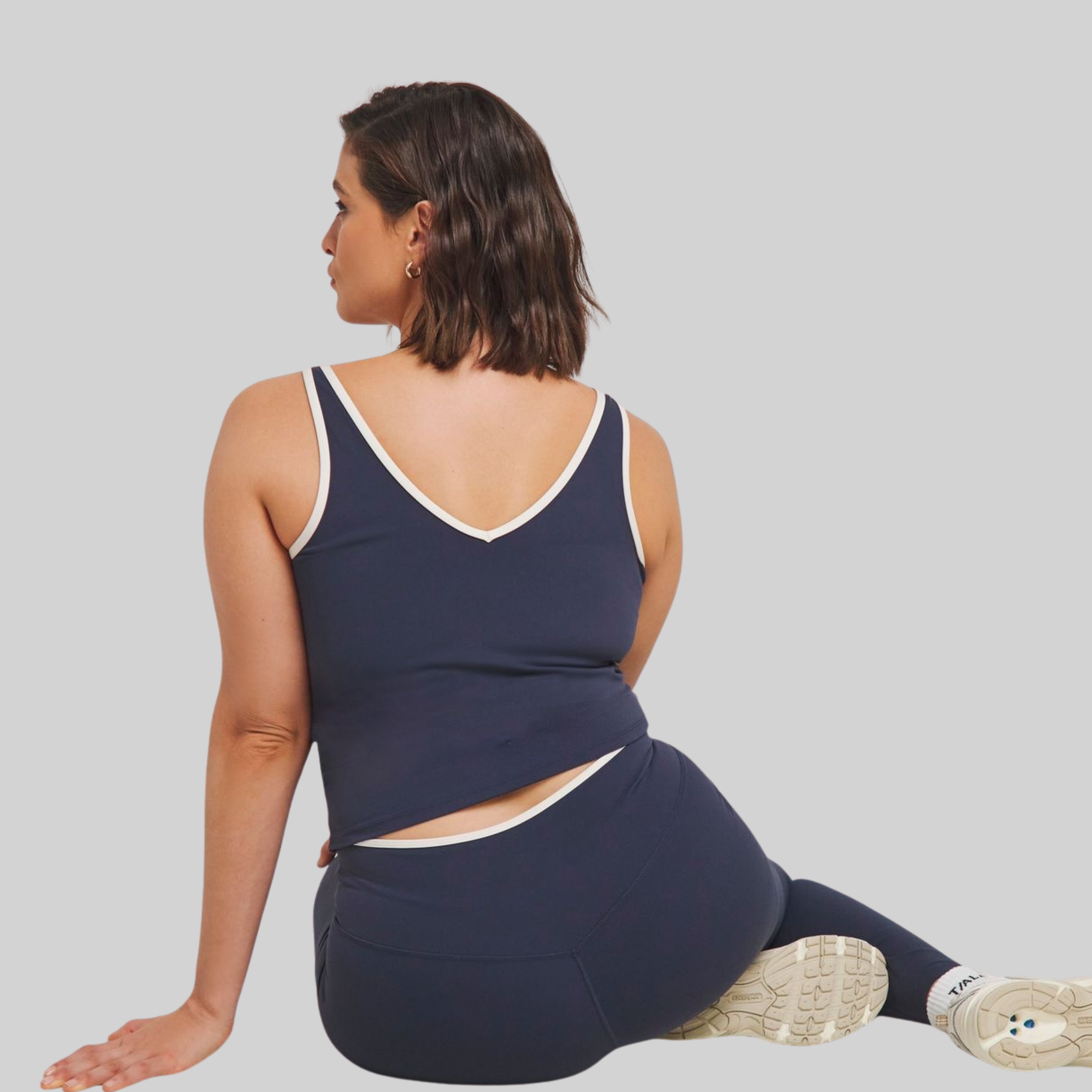 Super Sculpt Seamless Top | Navy with Stripes