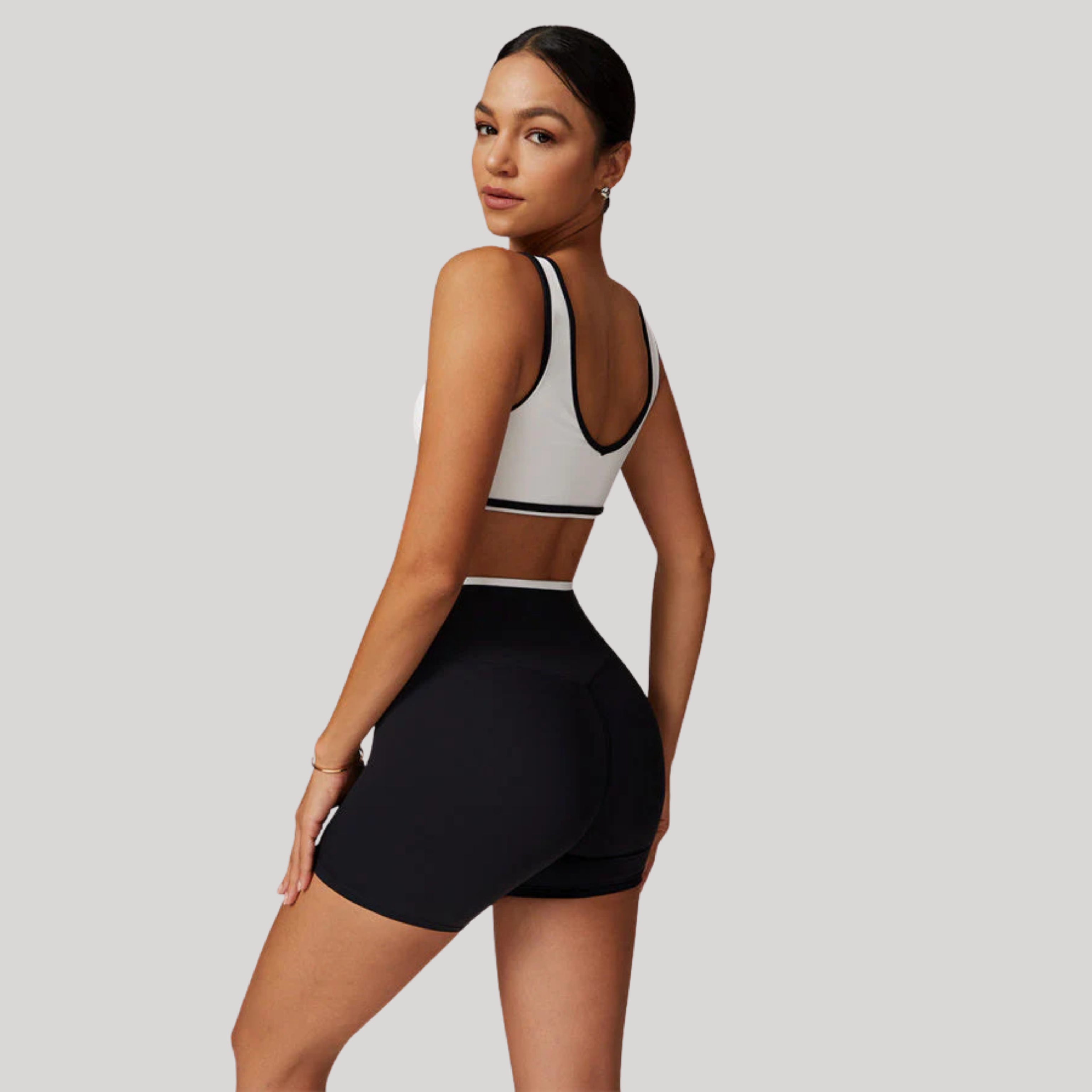 Flex Support Bra | White with Stripes