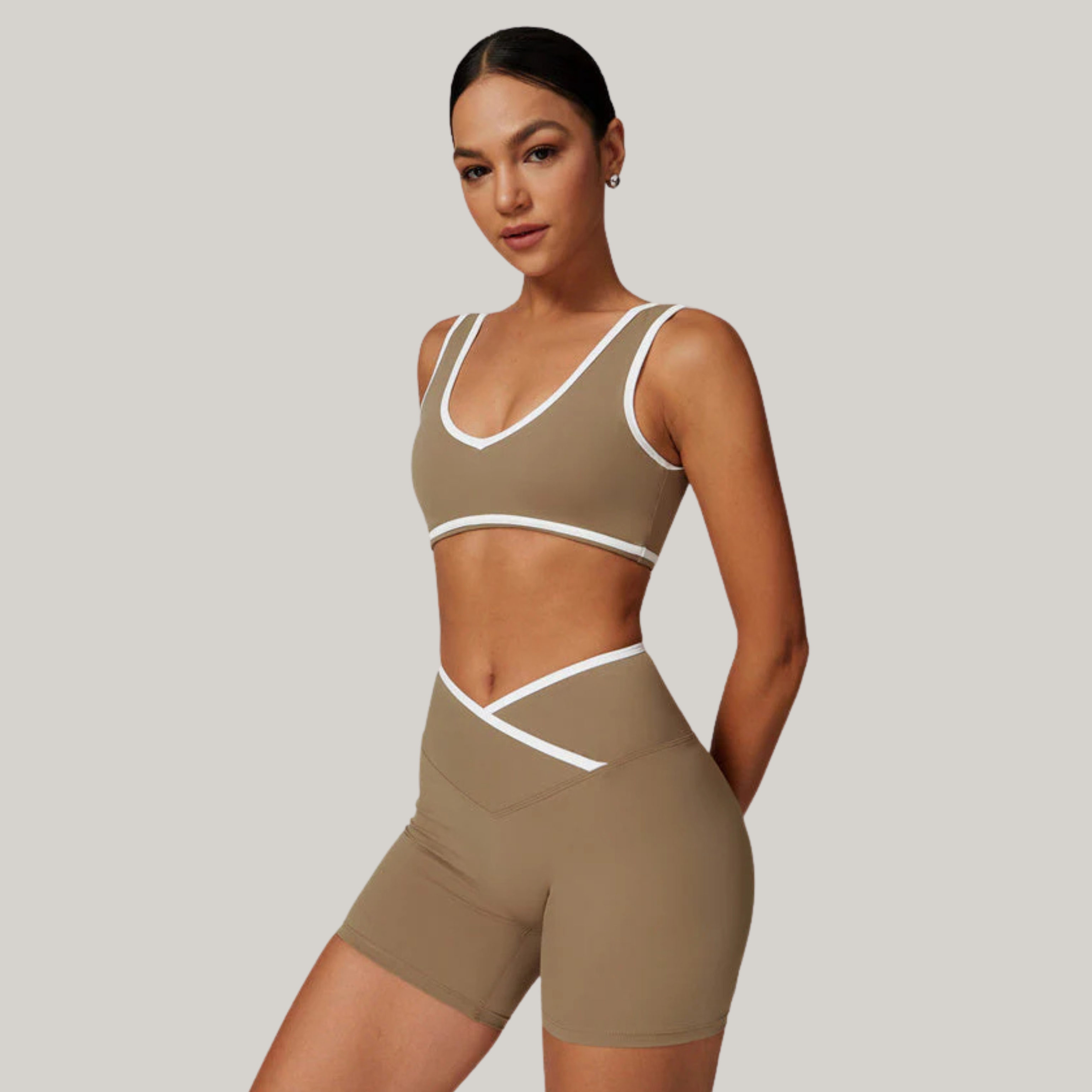 Flex Support Bra | Brown with Stripes