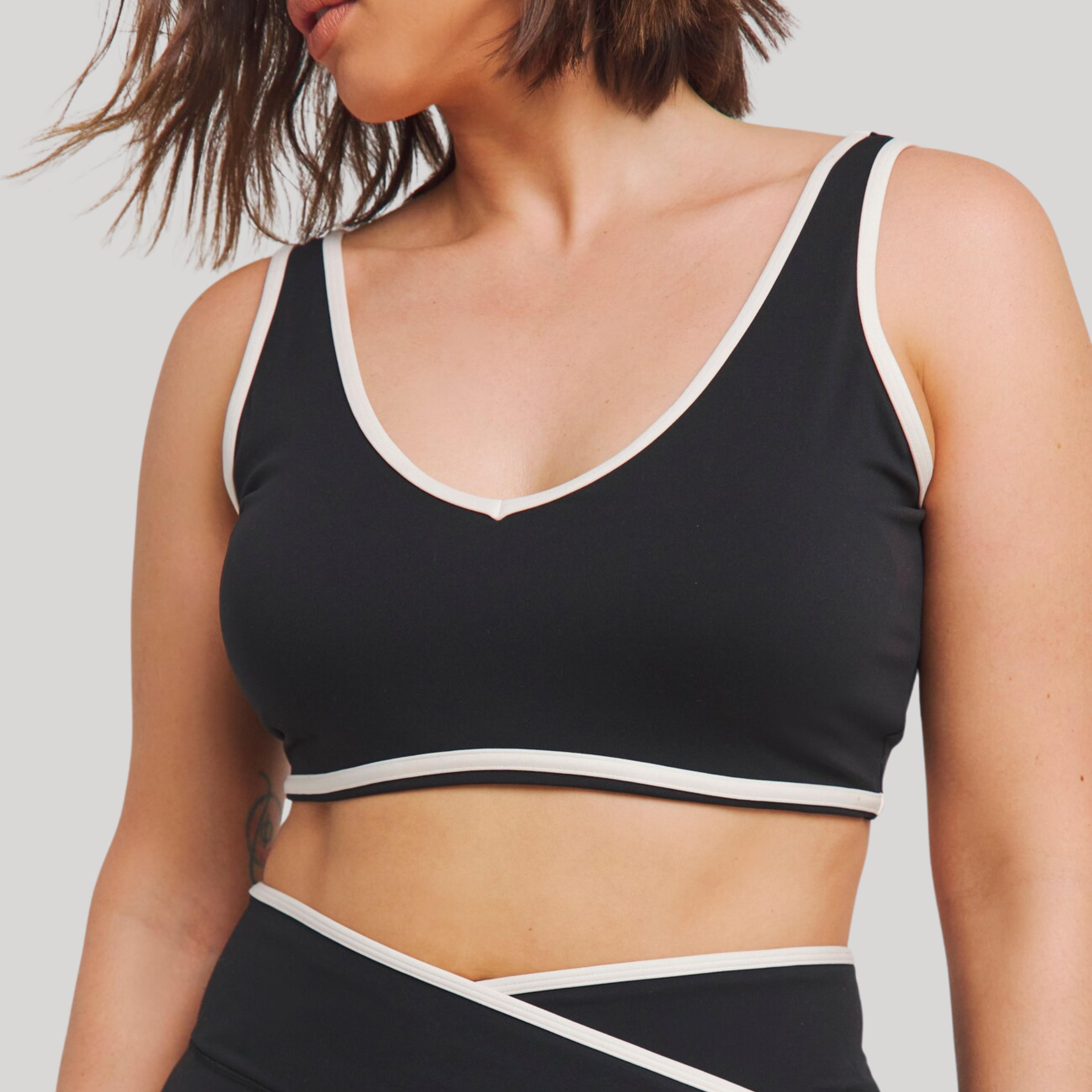 Flex Support Bra | Black with Stripes